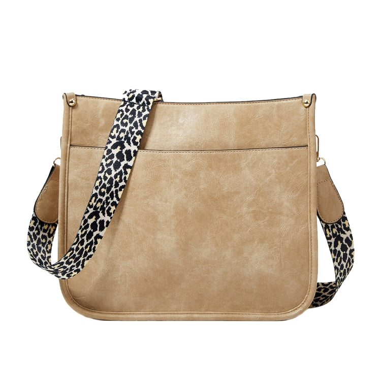 013 Leopard Strap PU Leather Single-shoulder Waterproof Crossbody Tote Bag