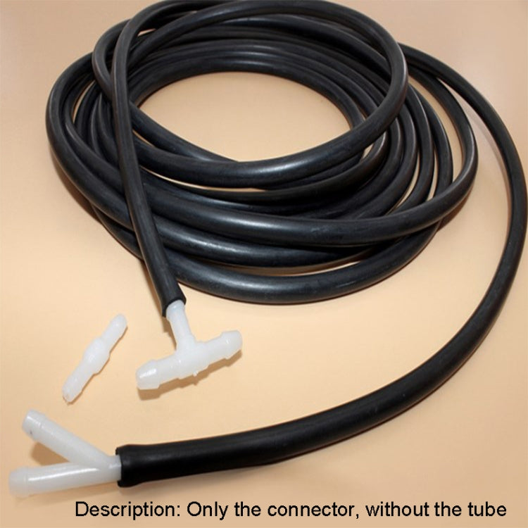 Plastic T-type spray hose connectors with black hose lines, snap-fit junctions