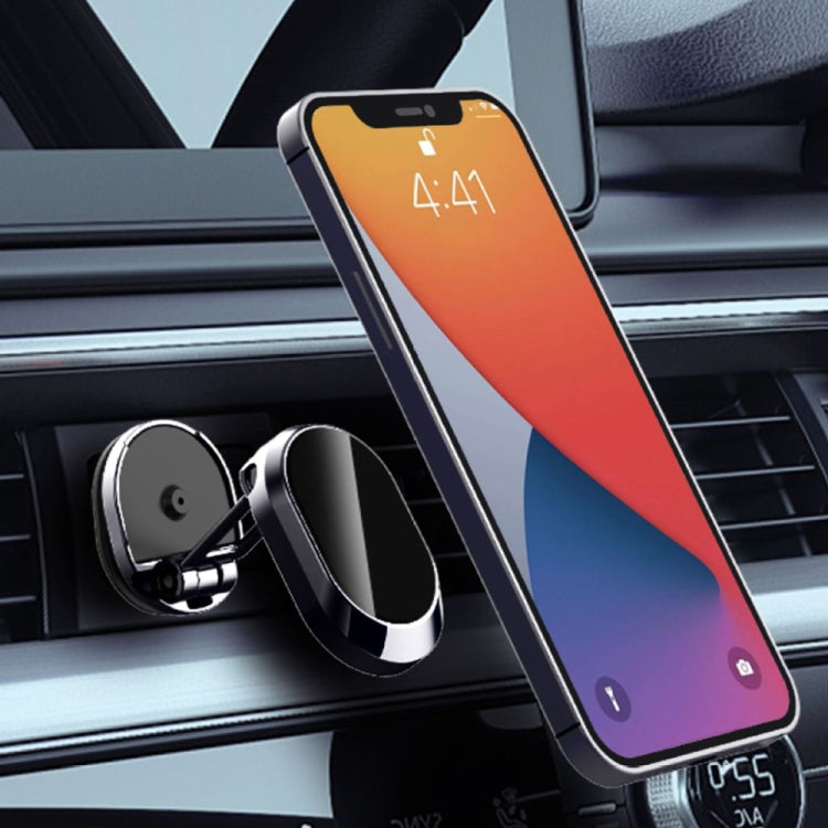 U18 Mini Car Foldable Rotating Magnetic Mobile Phone Navigation Holder, U18 (Black), U18 (Silver)