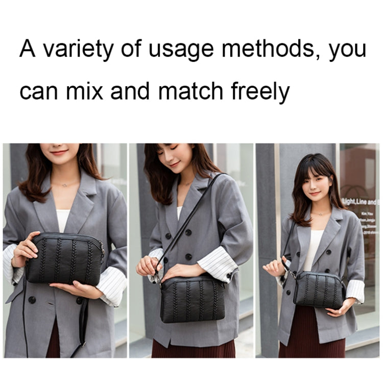 XY1101 Multifunctional Double Layer Ladies Woven Handbag Phone Single-shoulder Bag
