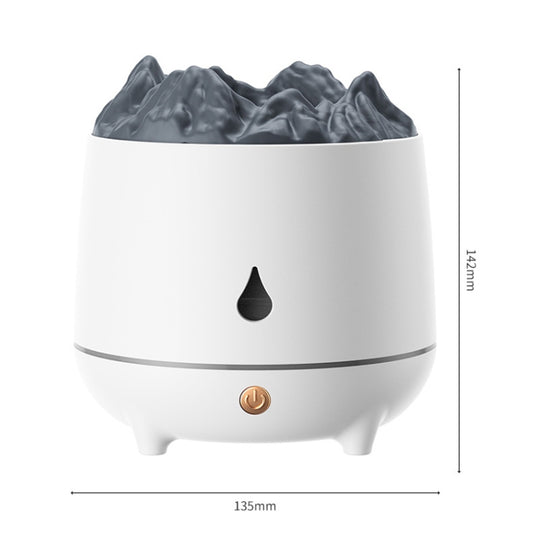 HS01 Simulation Flame Humidifier Home Aromatherapy Machine With Night Light, Simulation Flame (White), Simulation Flame (Black)