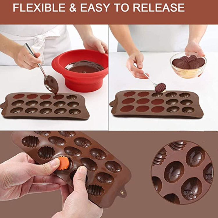 Easter Mini Colorful Egg Silicone Chocolate Mold, 15 Eggs