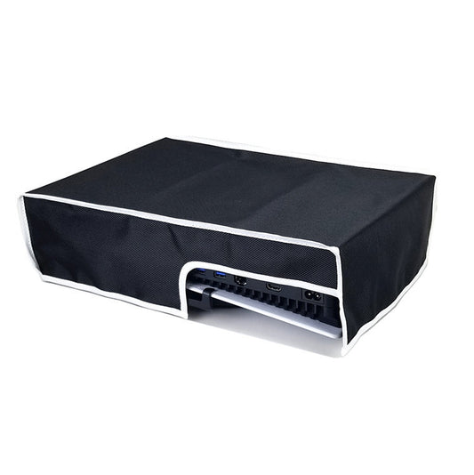 Horizontal black console protective cover with side port openings