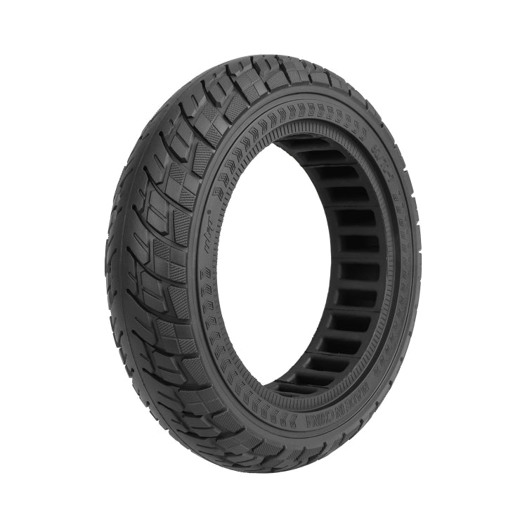 Solid rubber scooter tire, black tread, 10 x 2.5 in, raised block pattern