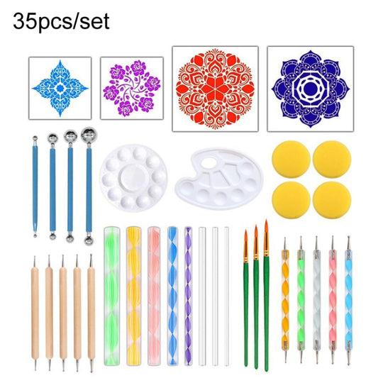 Dot Painting Mandala Pottery Decoration DIY Spiral Wand Tool Set, 36pcs/set, 35pcs/set