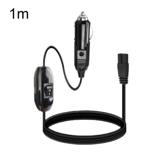 Car refrigerator power cable, 1m cigarette lighter plug, with inline switch