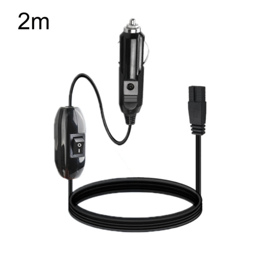 Car refrigerator power cable, 2m cigarette lighter plug, with inline switch