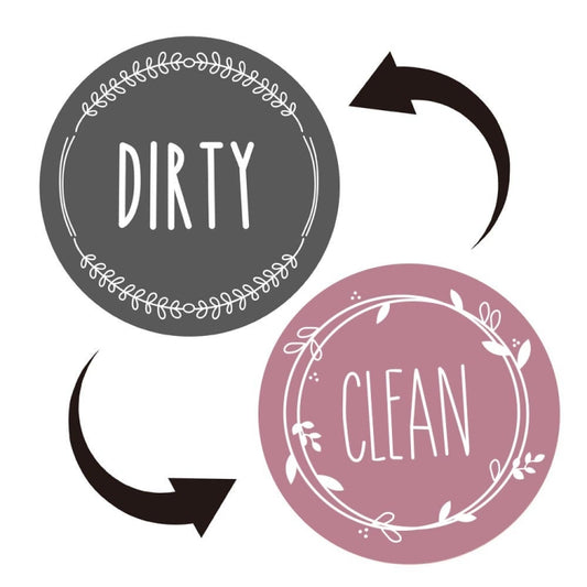 Dishwasher Round Magnet Clean Dirty Sign Double-Sided Dishwasher Magnet Cover