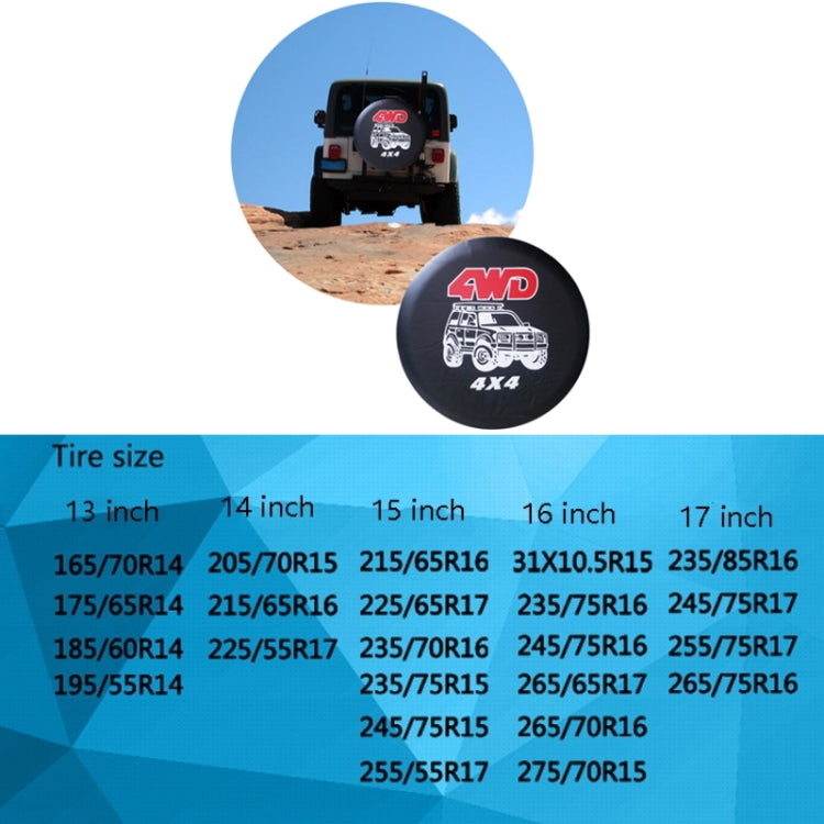 Black spare wheel cover with AWD 4x4 logo, rear tire protector