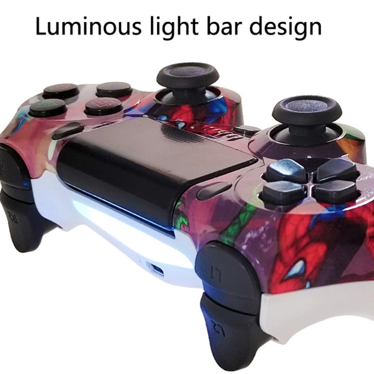 PlayStation 4 wireless controller with multicolor translucent skin, illuminated light bar