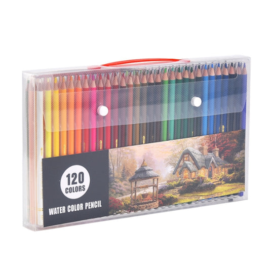Water-soluble colored pencil set, 120 colors, clear case with orange handle