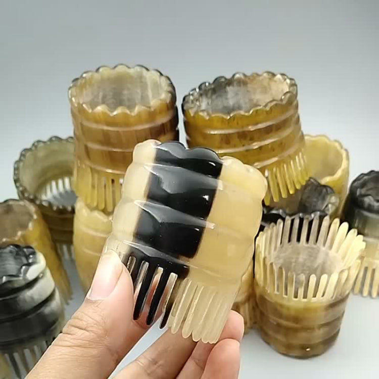 Cylindrical Horn Comb Short Shampoo Brush, Color Random Delivery, Brush
