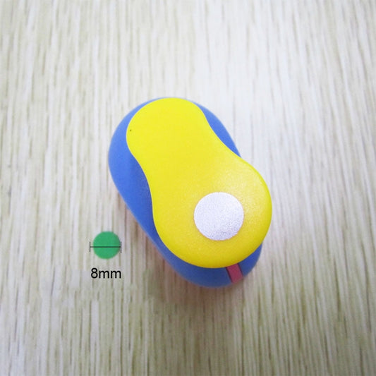 Kids round embosser tool, yellow handle with 8mm circle punch