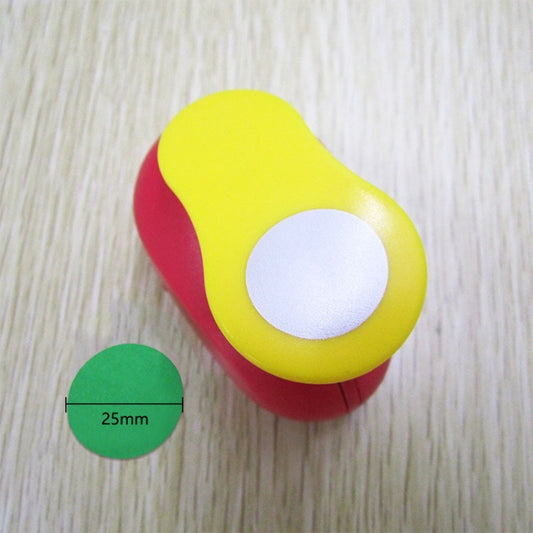 Kids round embosser tool, yellow/red handle with 25mm circle punch