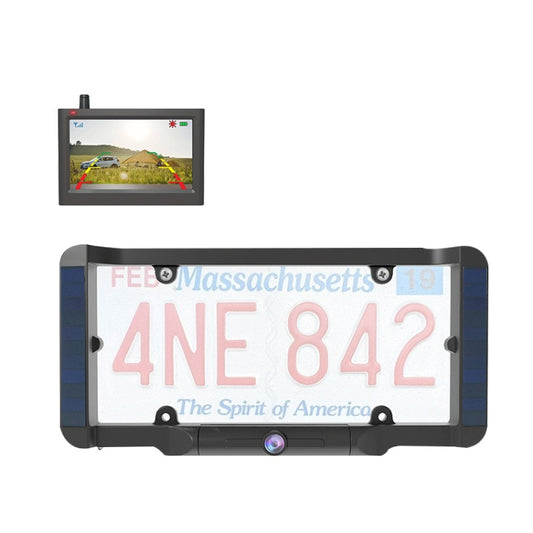 Solar Integrated License Plate Wireless Transmission Camera Reversing Display, BC03