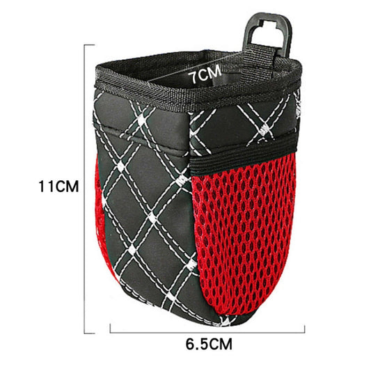 2pcs Car Air Outlet Sundries Storage Bag With Net Pocket