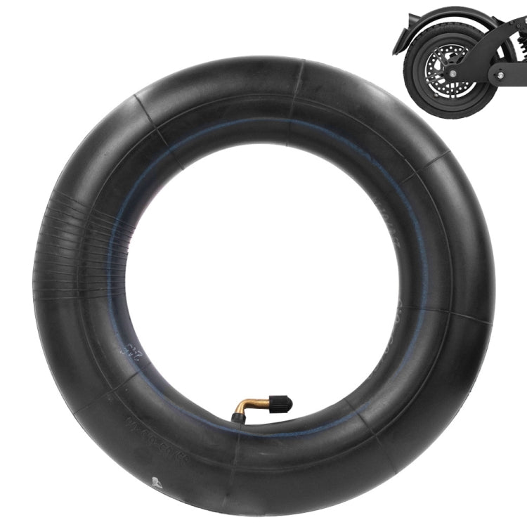 Black scooter inner tube with valve stem and smooth rubber surface