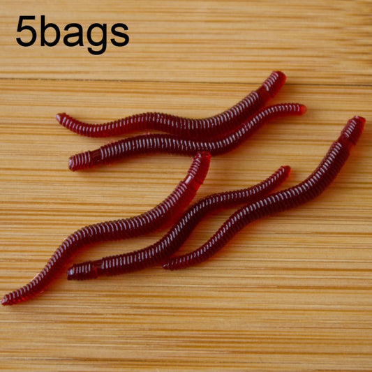 3.5cm Fishy Red Earthworm Fake Bait Luminous Fish Lure, 5bags 20pcs/bag, 5bags 50pcs/bag, 5bags 100pcs/bag, 5bags 200pcs/bag