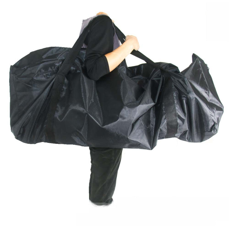 Large dark gray storage bag held open, with thick carry handles