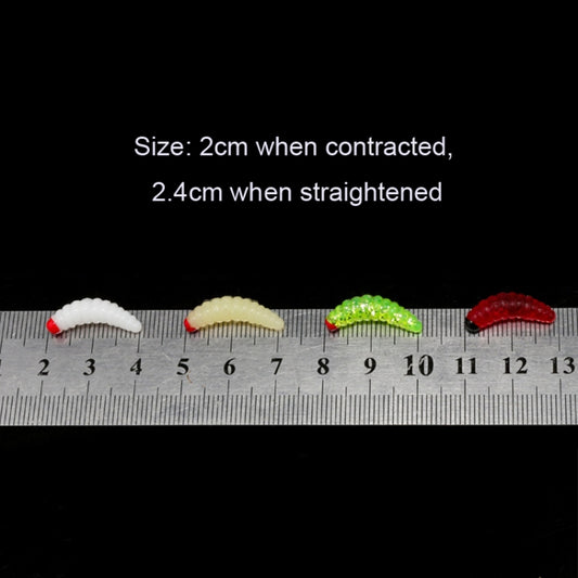 100pcs Red Headed Bread Worm Suite Fake Bait, 100pcs