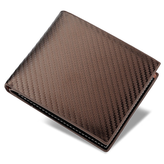 Men Wallet Carbon Fiber Horizontal Business Wallet Card Holder, k3260 Grey, k3260 Coffee