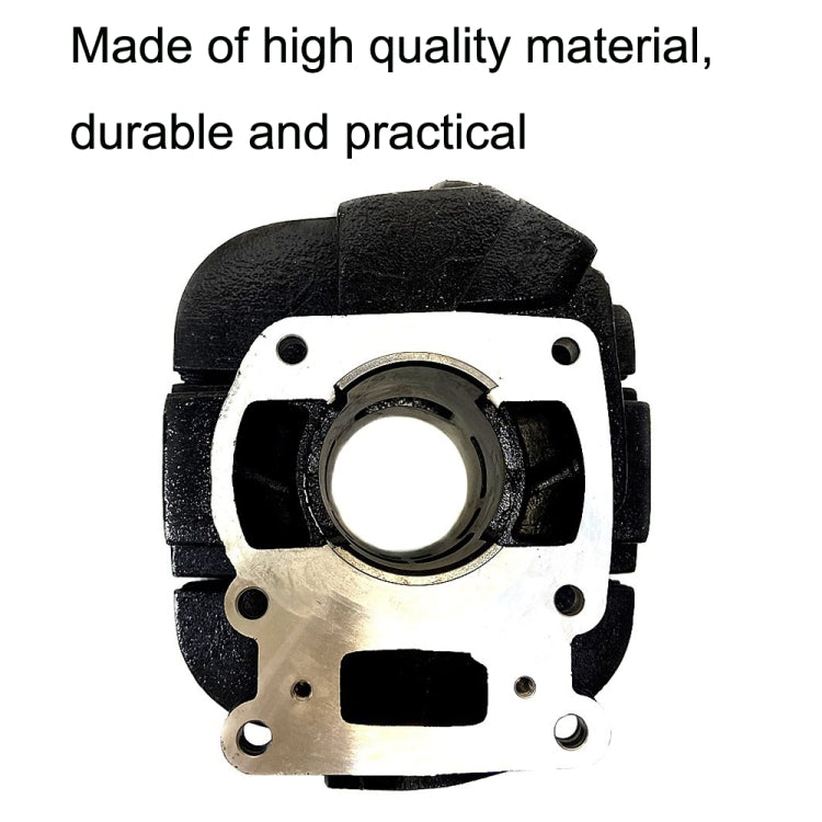 Two-stroke cylinder front plate with circular bore and mounting holes (56mm)