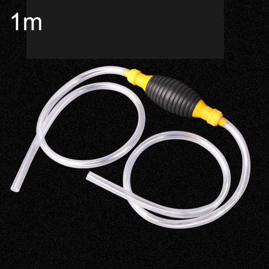 Clear PVC oil suction tube with manual pump, yellow and black connectors