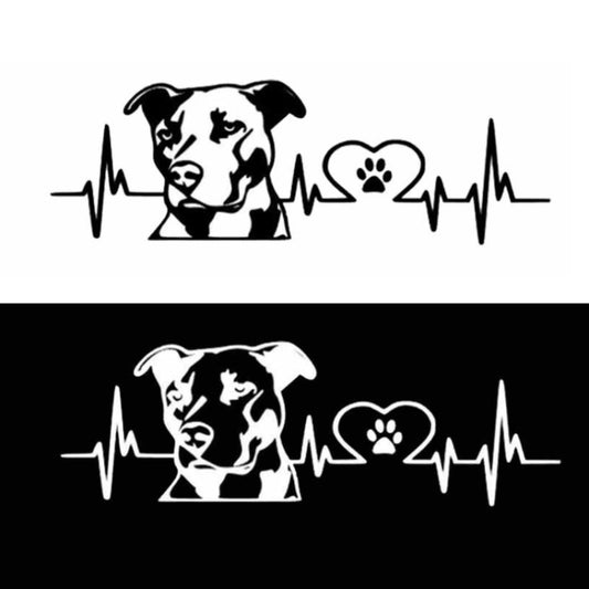 10pcs Pitbull Love Car Sticker Car Rear Modification Plate Label