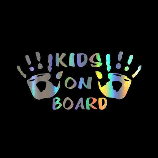10pcs Kids On Board Warning Car Stickers Reflective Scratch Body Stickers