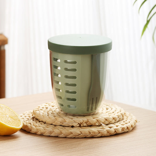 600ml Fruit and Veggie Snack Cup with Lid and Fork Airtight Leak-proof Salad Box