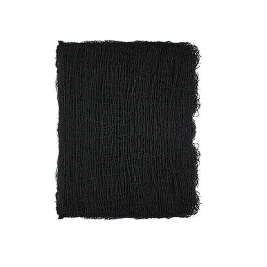 Black Halloween gauze roving fabric, square piece with airy net texture