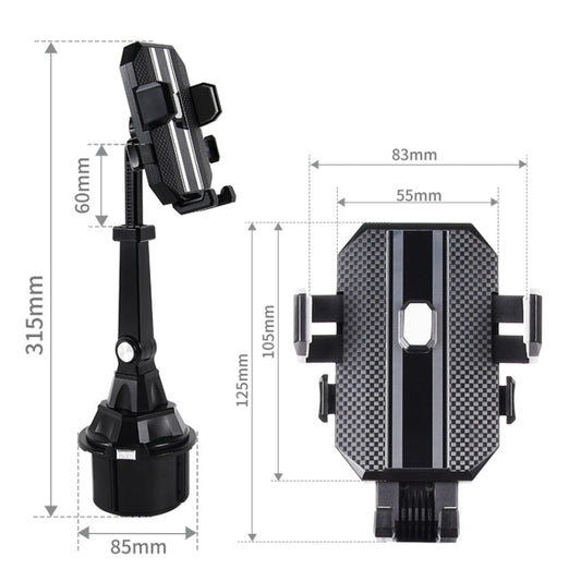 Car Center Console Water Cup Holder Adjustable Mobile Phone Holder