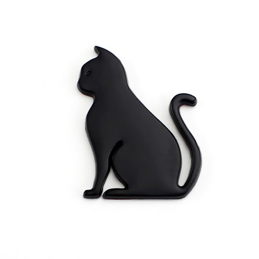 Black cat 3D scratch-blocking body sticker for car, matte silhouette