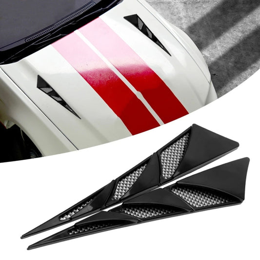 Pair of black shark-gill side air vent fender spoilers with textured mesh inserts