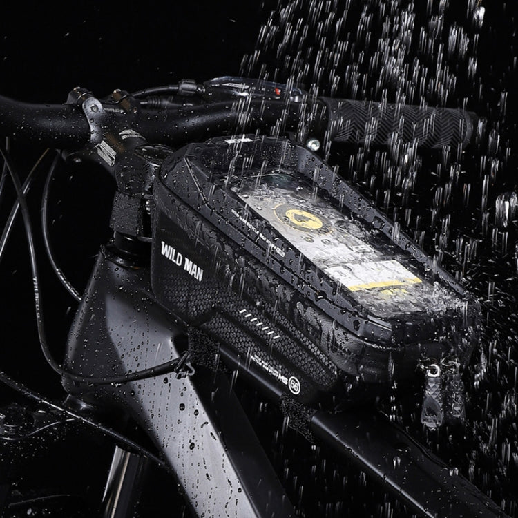 WILD MAN MS66 1.2L EVA Hard Shell Bicycle Front Beam Bag Cycling Touch Screen Phone Bag, MS66