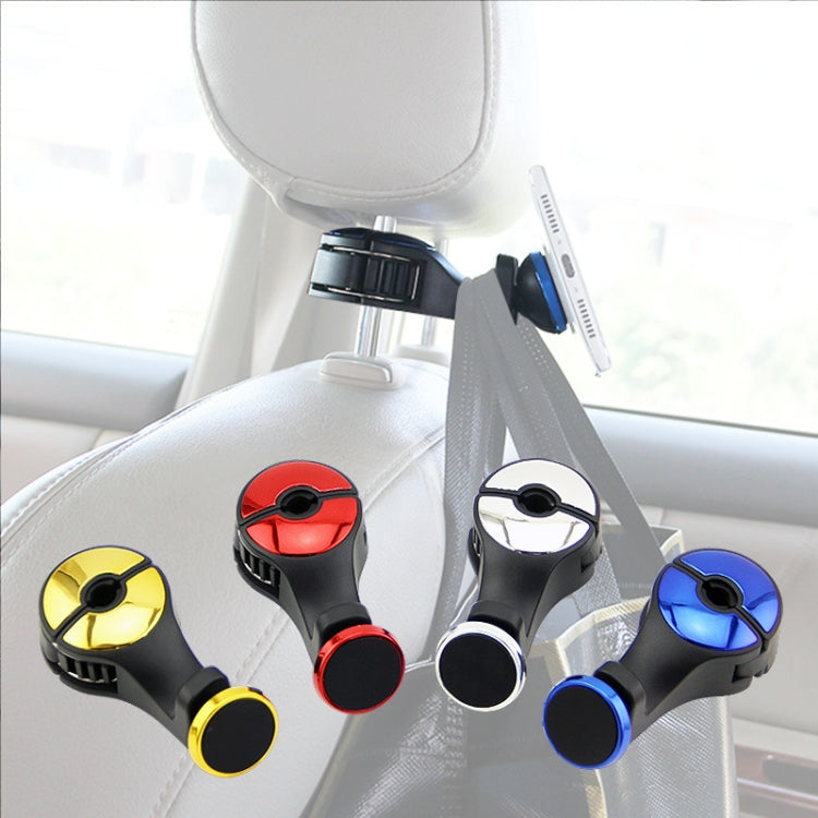 Set of four car magnetic phone holders with circular mounts in yellow, red, blue, and black.