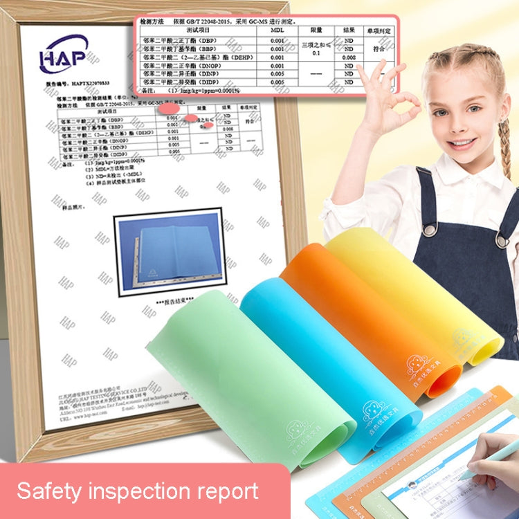 Safety test style exam pad with ruler markings and multiple colored sheets