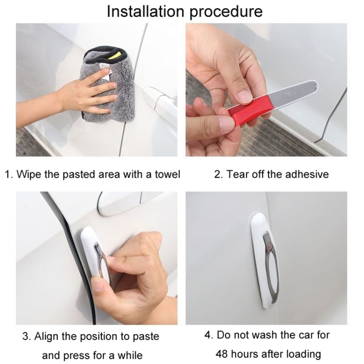 Car door edge strips installation steps: wipe area, peel backing, align, press