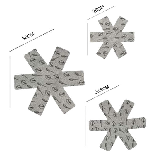 Anti-Scald Heat Insulation Felt Pot Mat Non-Woven Pot Bottom Protector Pads, 3pcs /Set 26+35.5+38cm