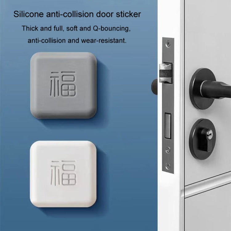 Gray silicone anti-collision door sticker pads with embossed logo, adhesive protective bumpers