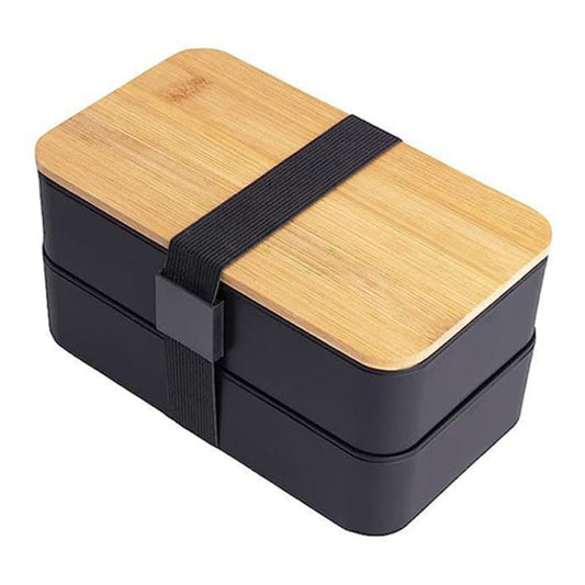 1200ml Portable Compartment Insulated Double Layer Lunch Box Microwavable Plastic Food Container, Without Insulation Bag Black, Without Insulation Bag White, With Insulation Bag Black, With Insulation Bag White