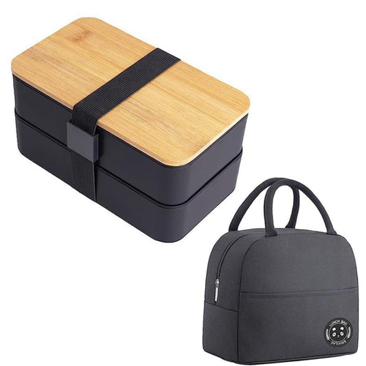 1200ml Portable Compartment Insulated Double Layer Lunch Box Microwavable Plastic Food Container, Without Insulation Bag Black, Without Insulation Bag White, With Insulation Bag Black, With Insulation Bag White