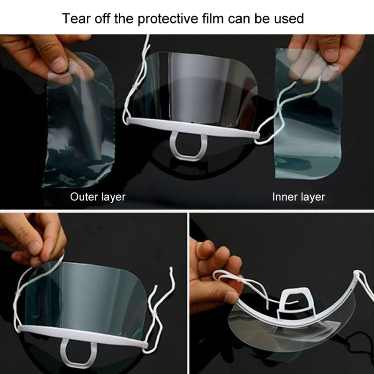 Transparent face shield mask with removable protective film layers
