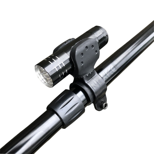 Handheld inspection mirror clamp and reflective lens on extended metal rod