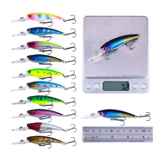 10colors /Set HENGJIA MI103 Diving Minnow Dummy Bait Biomimetic Lua Hard Lure, 9.5cm 7.2g