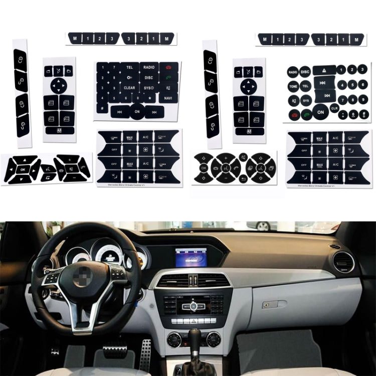 Climate control button repair sticker set on sheets, circular dials and A/C control keys