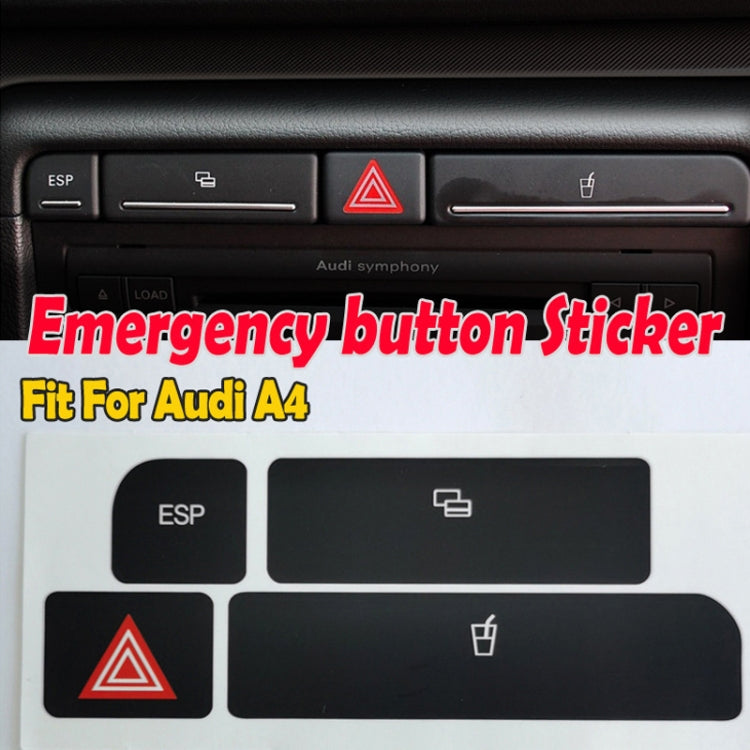For Audi A4 Emergency/Double Flash Button Cup Holder Button Repair Sticker, Left-Hand Drive Only