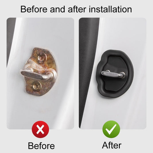 4pcs / Set For Tesla Model 3/Y Door Latch Cover Silent Shock Absorption Locking Clip