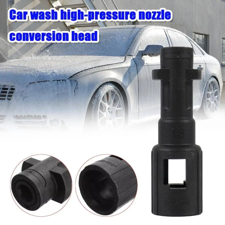 Black pressure washer bayonet conversion head adapter with square recess