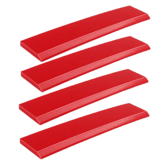4pcs Car Cleaning Glass Water Film Soft Rubber Scraper, Short Red, Long Red, Short Orange, Long Orange